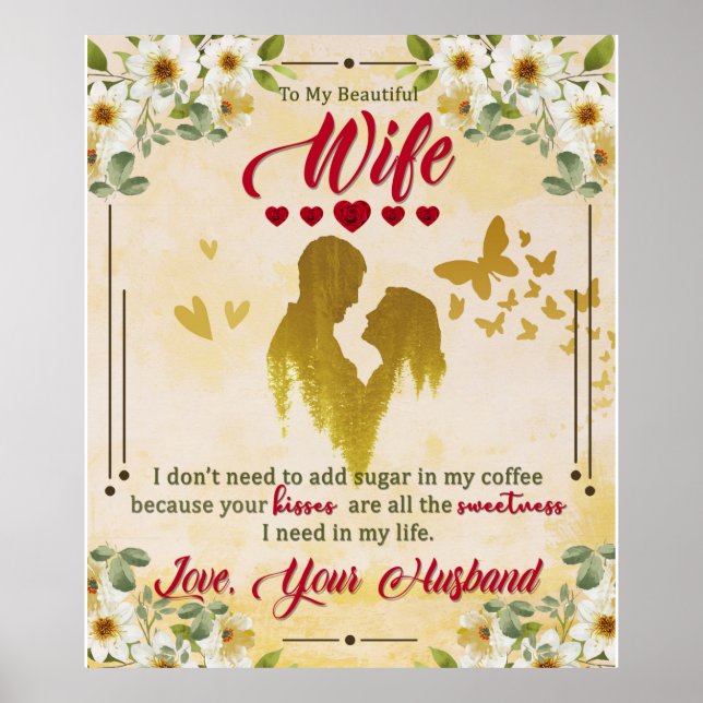 Poster Para Minha Linda Esposa De Presentes De Marido (Frente)