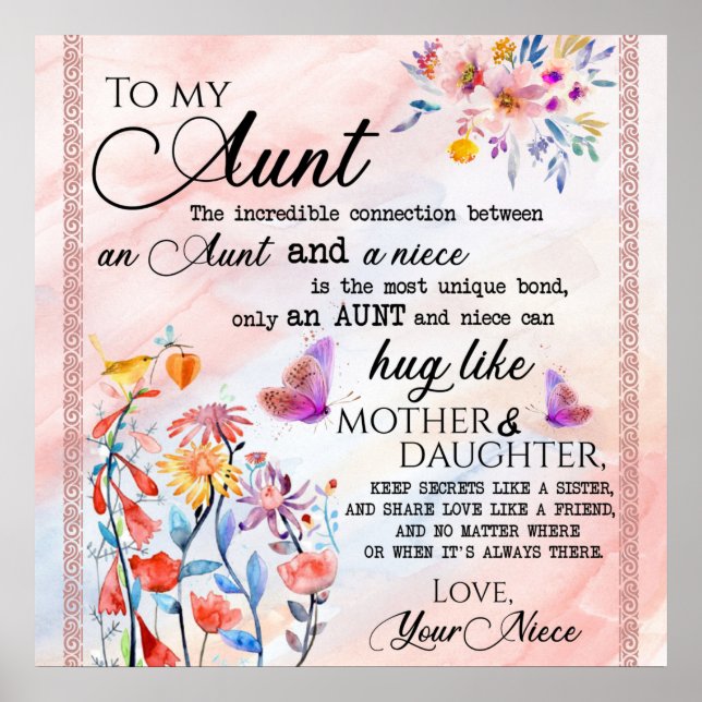 Poster Para Minha Tia Presente, Borboleta Presente Da sob (Frente)