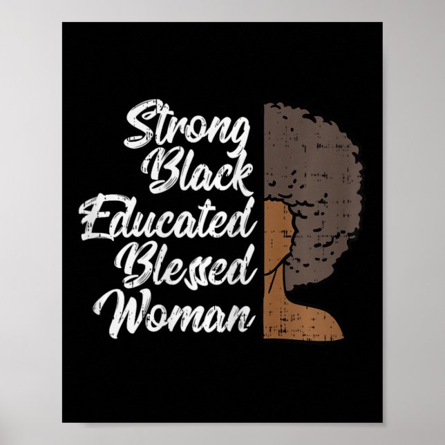 Poster Para Mulheres Forte E Educada Orgulho Negro Abenço (Frente)