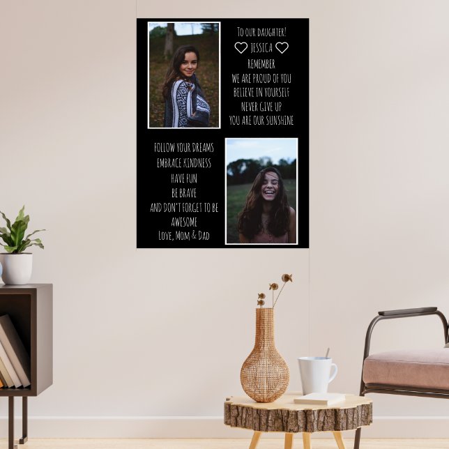 Poster Para nossa Colagem de Fotos de Mensagem Filha (Sala de Estar 3)