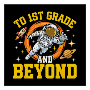 Pôster para o 1º ano e além Astronauta Estudante