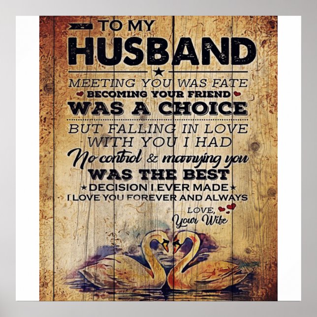 Poster Para o meu Decor Marido | Aniversário presente (Frente)