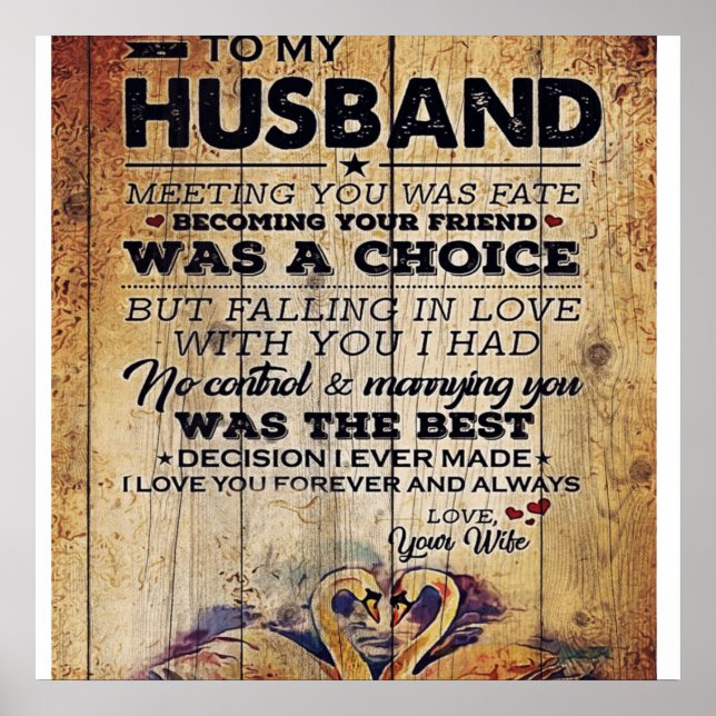 Poster Para o meu Decor Marido | Aniversário presente (Frente)