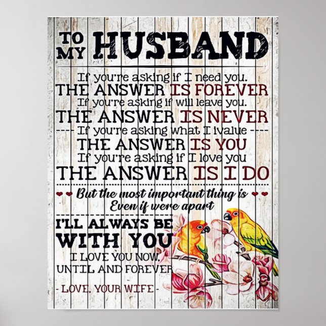 Poster Para o meu Design do marido, novo presente para ca (Frente)
