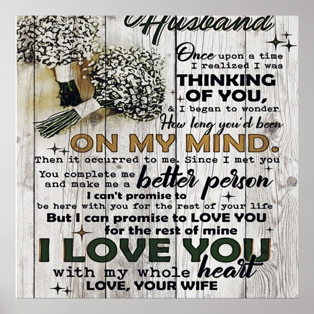 Poster Para o meu marido |Ao Meu Marido | Citações De Amo (Frente)