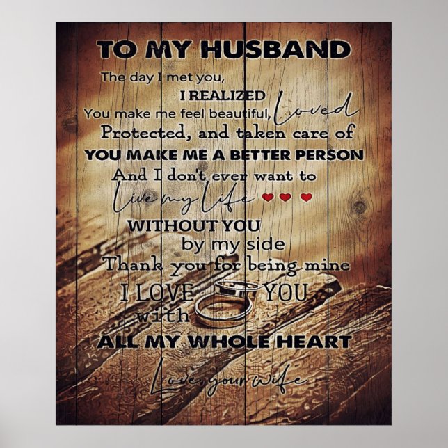 Poster Para o meu marido | Bonito presente de decoração f (Frente)