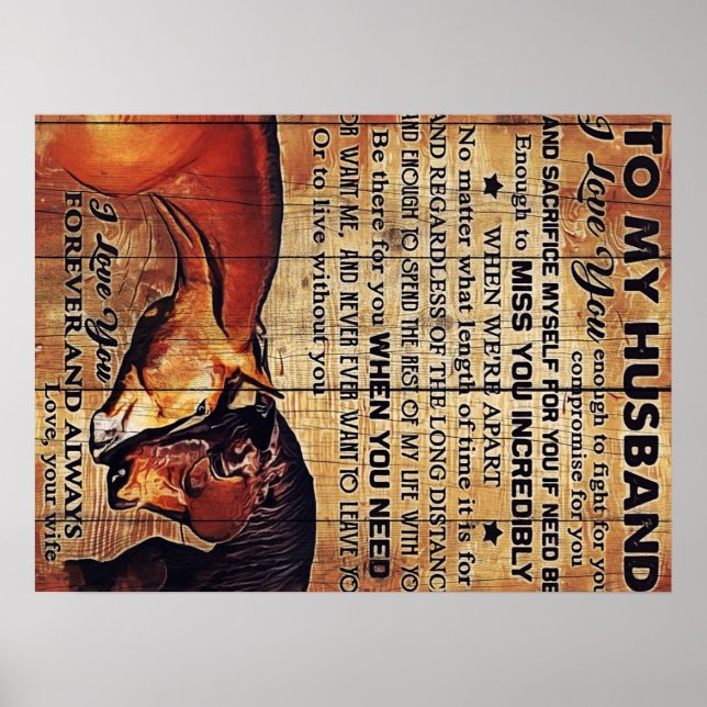 Poster Para o meu marido Decor, Letra de amor (Frente)