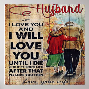 Poster Para o meu marido Design Carta De Amor A Ele