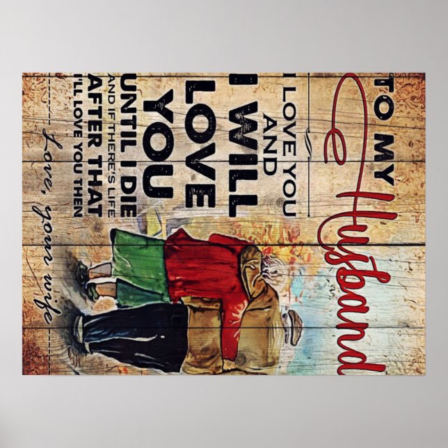 Poster Para o meu marido Design | Carta De Amor A Ele | (Frente)