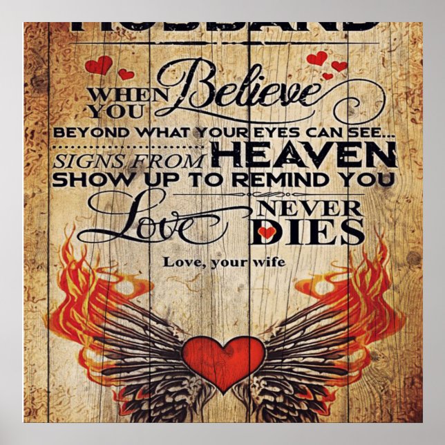 Poster Para o meu marido Design | Carta De Amor Presente  (Frente)