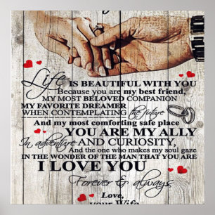 Poster Para o meu marido Design Gift   Carta De Amor A El