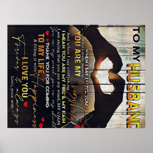 Poster Para o meu marido presente Carta Marido Adoráve
