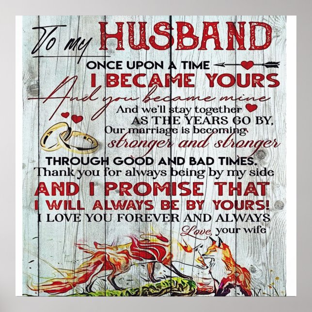 Poster Para o meu marido presente | Carta Para Ele | (Frente)