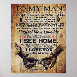 Poster Para o meu marido Presente De Aniversário Para
