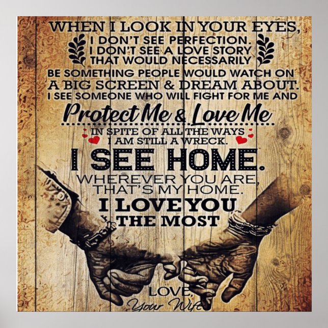 Poster Para o meu marido | Presente De Aniversário Para O (Frente)