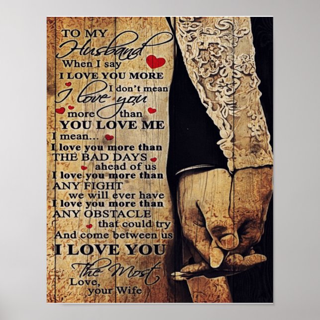 Poster Para o meu marido, presente, decoração interior (Frente)