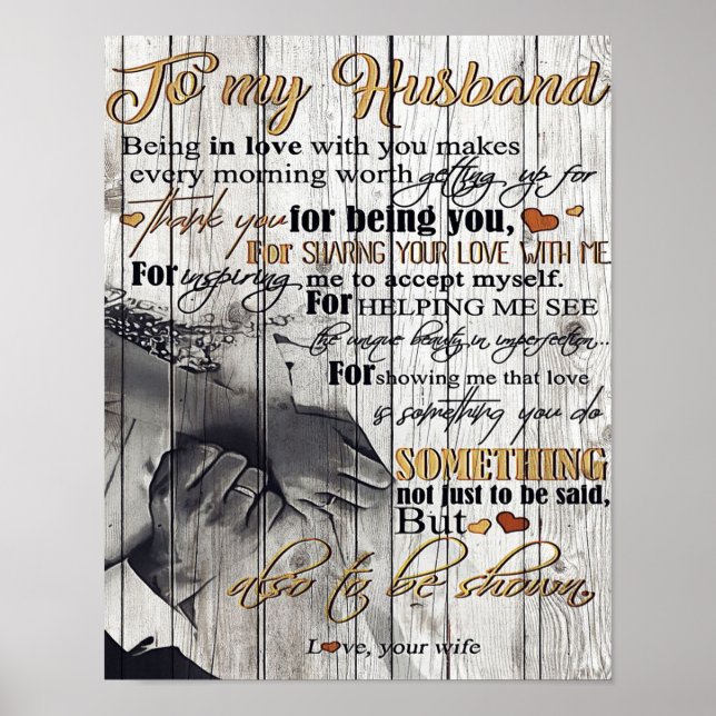 Poster Para o meu marido presente | Letra Marido | Casa D (Frente)