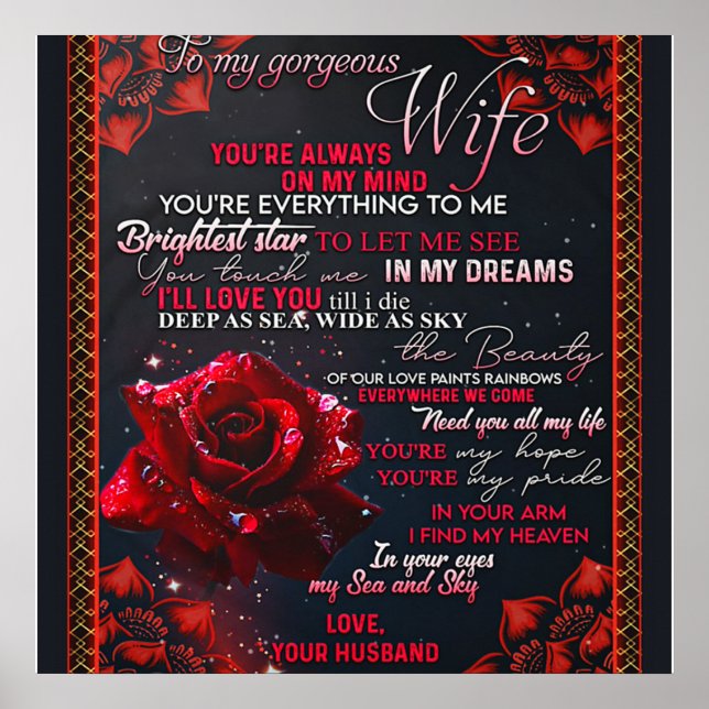 Poster Para o meu presente de aniversário da esposa Rosa, (Frente)