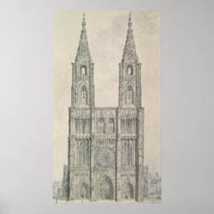 Pôster Para o oeste parte dianteira da catedral de