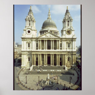 Poster Para o oeste parte dianteira da catedral de St