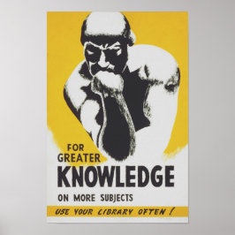 Poster Para Obter Mais Conhecimento, Use Sua Biblioteca M