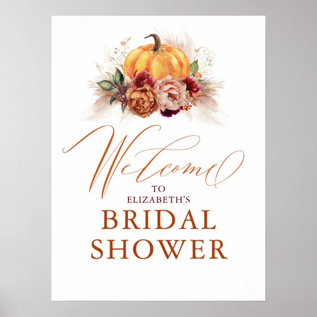 Poster Para Qualquer Partido - Flores De Pumpkin Rust Ter (Frente)