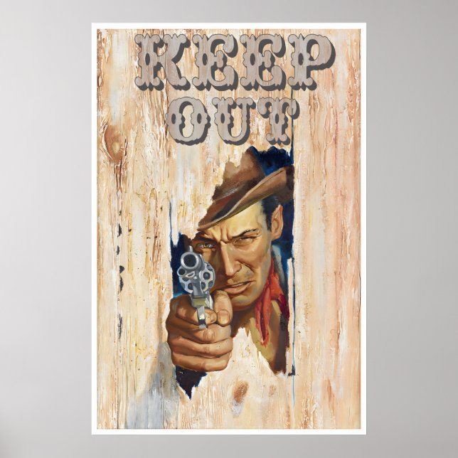 Poster para Quarto de Crianças Arte de Cowboy Impr (Frente)