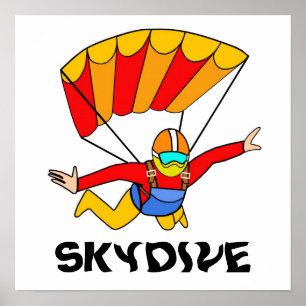Pôster Pára-quedas vermelho de Skydive Yello