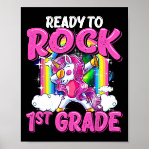Poster Para Rock 1rua A Dabbing Unicorn De Volta À Escola