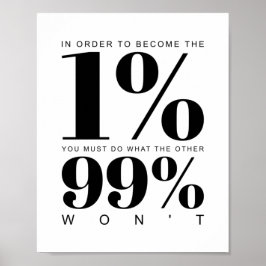 Poster Para se tornar o 1% | Citação Motivacional