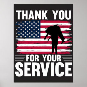Poster Para sempre em nossa dívida—Feliz Dia dos Veterano