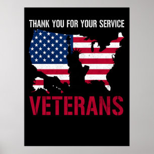 Poster Para sempre em nossa dívida—Feliz Dia dos Veterano