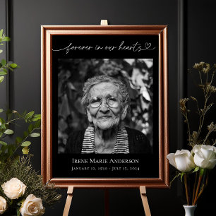 Poster Para sempre em nossos corações Foto do Funeral Mem