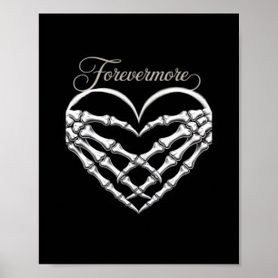 Poster Para sempre, Esqueleto Mão Romance Gótico Coração