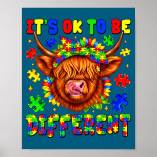 Poster Para ser diferente quebra-cabeça de vaca das terra