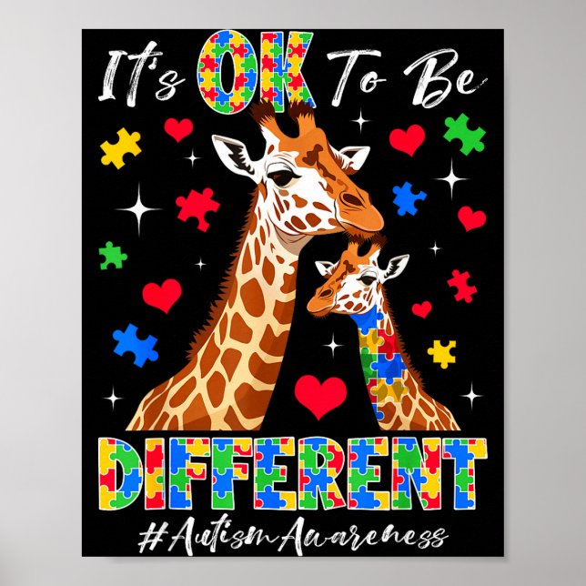 Poster Para ser diferente quebra-cabeças de girafa de con (Frente)