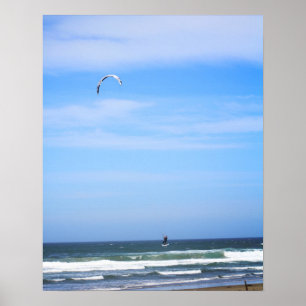 Poster Pará Surfer in the Air Over the Beach Color 16x20
