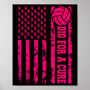 Poster Para Um Cancer De Vôlei Rosa-Americano