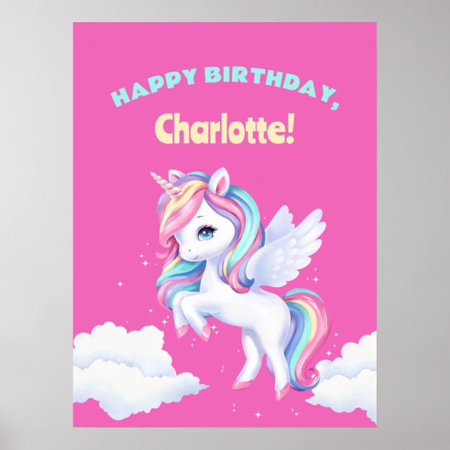 Poster para uma festa de aniversário mágica. (Frente)