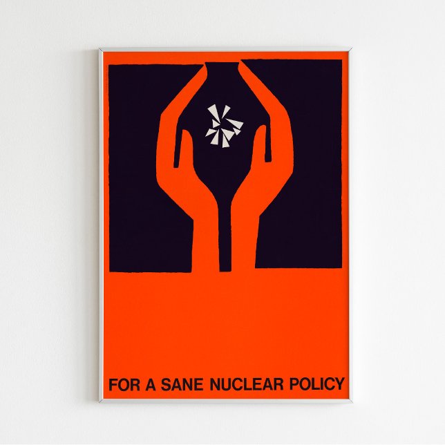 Poster "Para uma política nuclear sustentável" - Retrô Mi (Criador carregado)