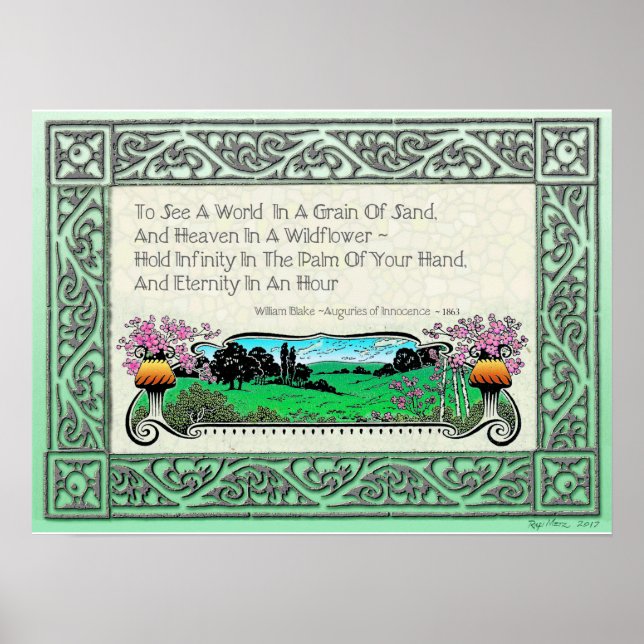 Pôster "Para Ver Um Mundo Em Uma Cinza De Areia" (Frente)