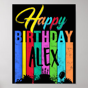 Poster Parabéns Alex Nome Personalizado Presente Personal