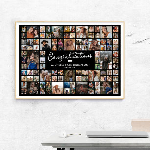 Poster Parabéns Colagem de 100 Fotos de Formatura