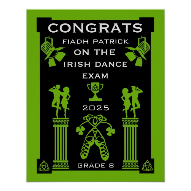 Pôster Parabéns de dança irlandeses (Frente)