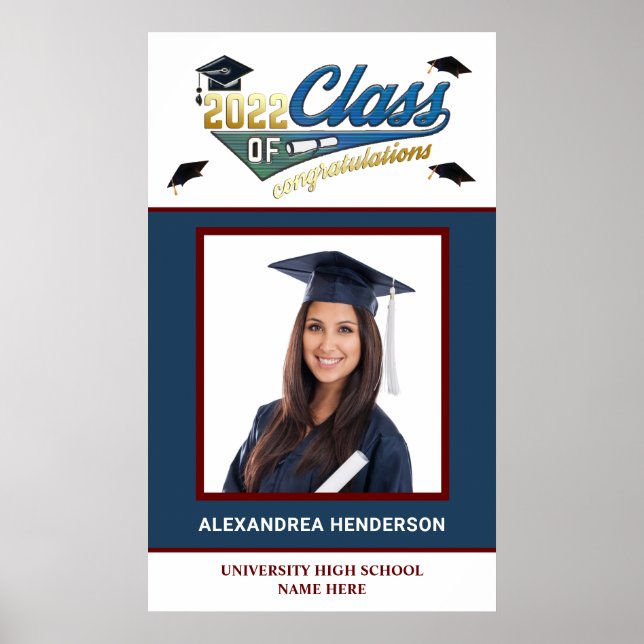 Poster Parabéns de fotos de classe de gradação de formand (Frente)
