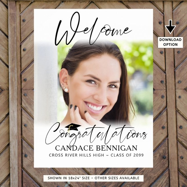 Poster Parabéns de Script de Foto de Boas-vindas para Gra (Criador carregado)