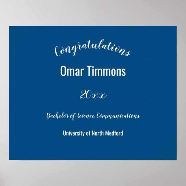 Poster Parabéns, Escola Personalizada e Ano (Frente)