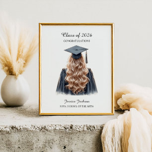Poster Parabéns Graduada Loira Turma de