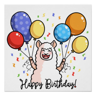 Pôster Parabéns Llama