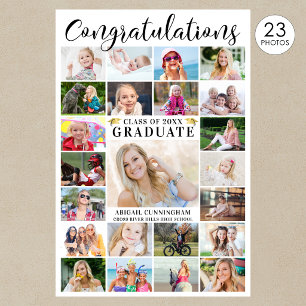 Poster Parabéns Modernos Graduado 23 Colagem de Fotos